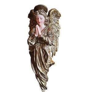 Vintage Gold Angel Praying Ornament With Hook